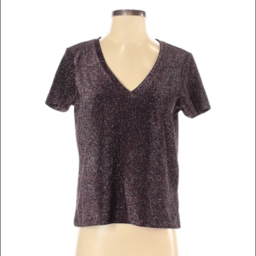 Shimmery v neck tee